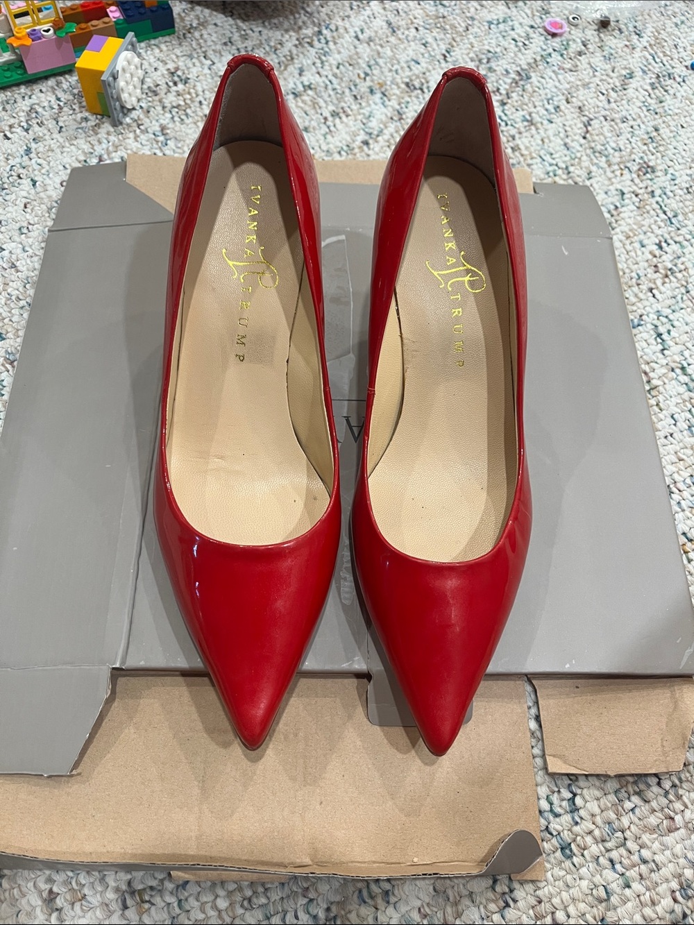 Ivanka Trump Red Patent Pointed-Toe Pumps